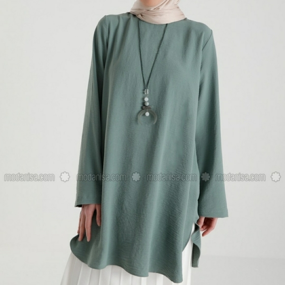 Brand new Green Almond tunic with necklace - Picture 1 of 6